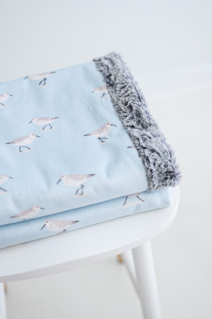 Infant Minky blanket with little birds