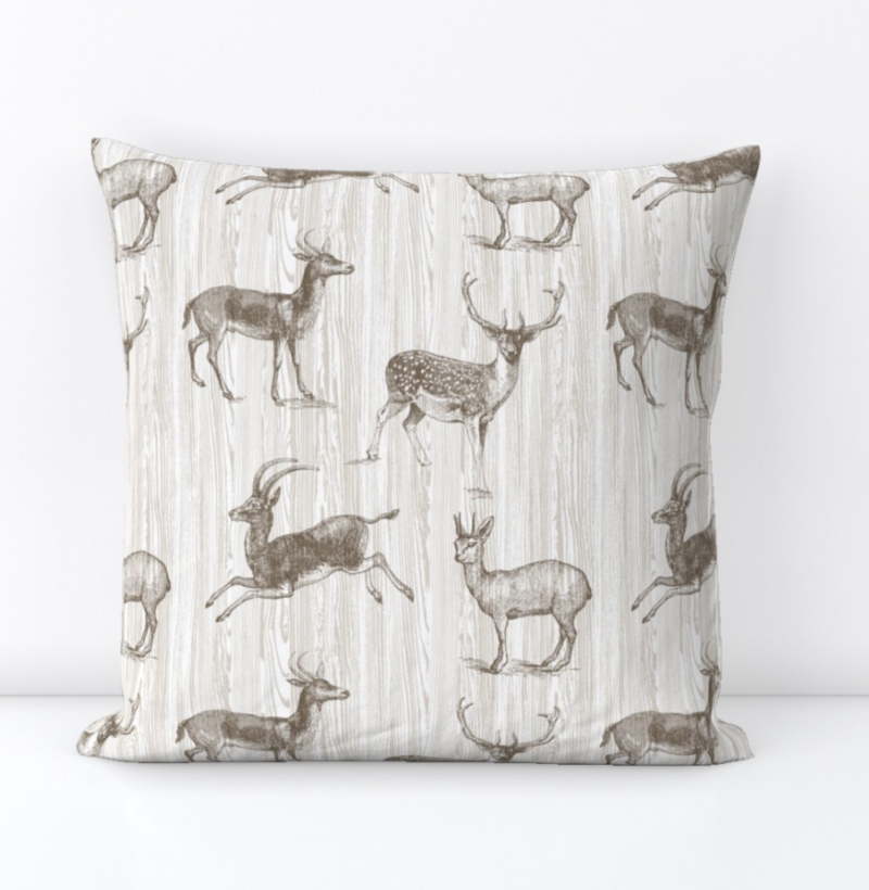 Vintage Animals with Horns - Plums and Pumpkins - Handmade Blankets